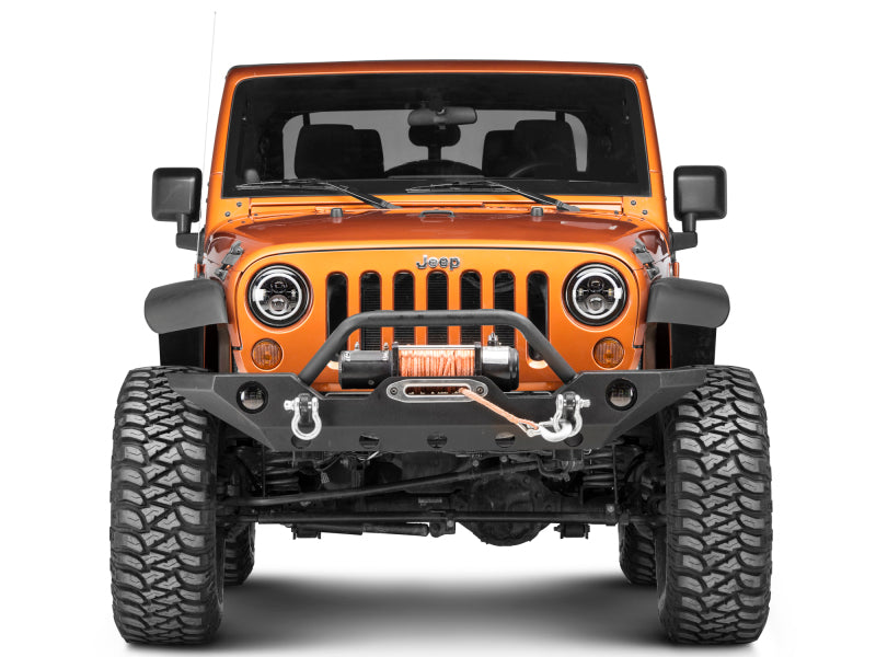 Raxiom 97-18 Jeep Wrangler TJ/JK Axial Halo Headlights w/ DRL Amber Signals- Black Hsng (Clear Lens)