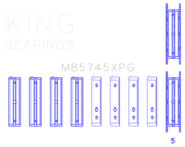 King Engine Bearings Subaru FA20 FB20 Performance Tri-Metal Main Bearing Set - Size +.025mm