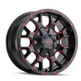 Mayhem 8015 Warrior 18x9 / 6x135 BP / 18mm Offset / 106mm Hub Black w/ Prism Red Wheel