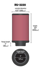 Load image into Gallery viewer, K&amp;N Filter Universal Rubber Filter 5in Flange ID / 6.5in OD / 10in Height