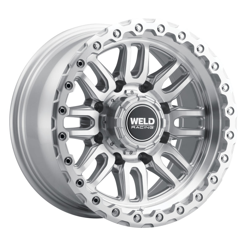 Weld Off-Road Swift 17x9in - 5x114.3 / 5x127 BP - ET-12 78.1mm CB Gloss Silver Machined Wheel & Ring