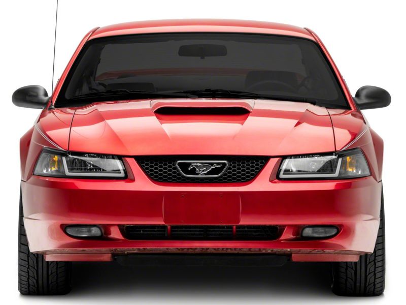 Raxiom 99-04 Ford Mustang Axial Series Headlights w/ LED Bar- Black Housing (Clear Lens)