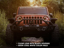 Load image into Gallery viewer, Raxiom 97-18 Jeep Wrangler TJ/JK Axial Halo Headlights w/ DRL Amber Signals- Black Hsng (Clear Lens)