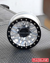 Load image into Gallery viewer, Raceline A91MA Ryno 15x7in/4x156 BP/10mm Offset/132.5mm Bore - Machined &amp; Black Ring Beadlock Wheel