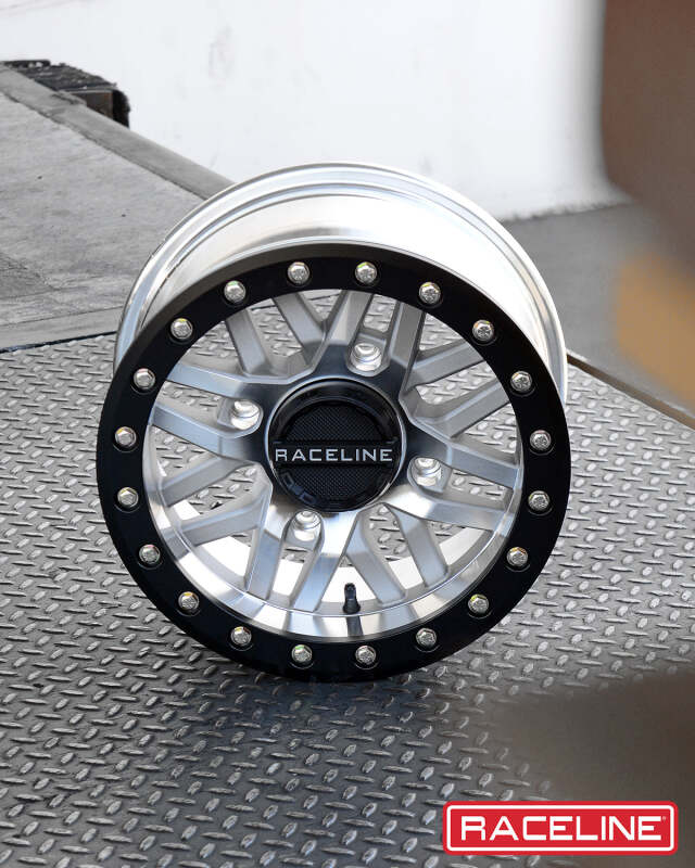 Raceline A91MA Ryno 15x7in/4x137 BP/10mm Offset/110.18mm Bore - Machined & Black Ring Beadlock Wheel