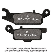 Load image into Gallery viewer, EBC 08-13 Yamaha YFM 250 Raptor Front Right R Series Sintered Brake Pads