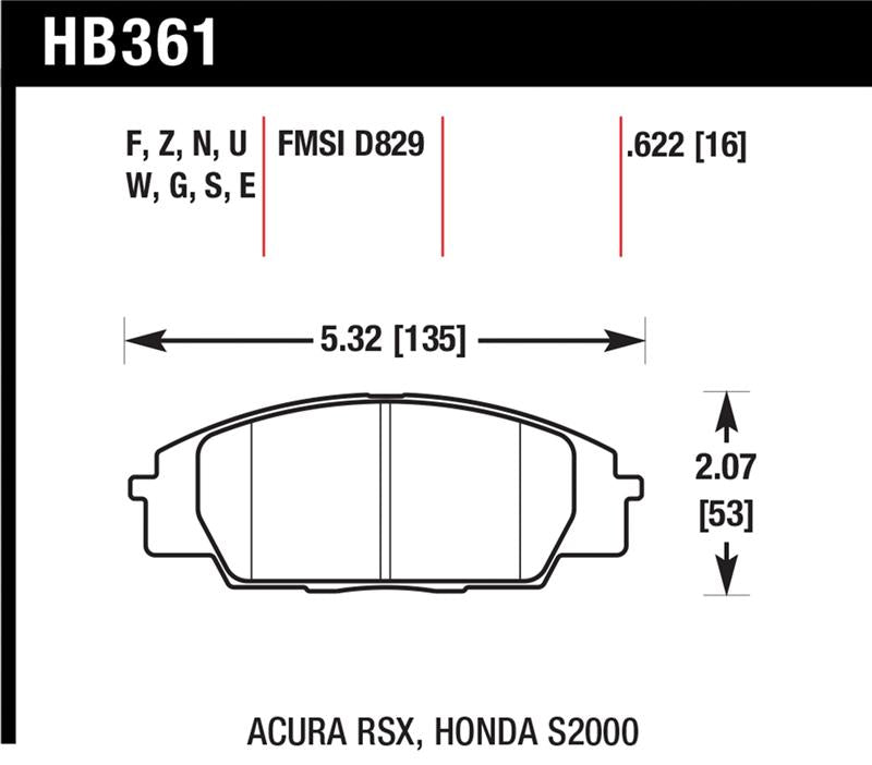 Hawk 06+ Civic Si HPS Street Front Brake Pads