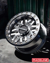 Load image into Gallery viewer, Raceline A91MA Ryno 15x7in/4x137 BP/10mm Offset/110.18mm Bore - Machined &amp; Black Ring Beadlock Wheel