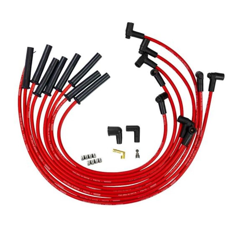 Moroso GM BBC 366-454 HEI-Style w/o Coil In Cap Ultra 350 8mm Multi-Angle Spark Plug Wire Set - Red