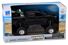 Load image into Gallery viewer, New Ray Toys Toyota Tundra Pro Lifted Truck Black with Kawasaki Dirt Bike 1:32 Scale