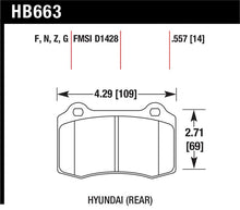 Load image into Gallery viewer, Hawk 10 Hyundai Genesis Coupe (Track w/ Brembo Breaks) HPS Street 14mm Rear Brake Pads