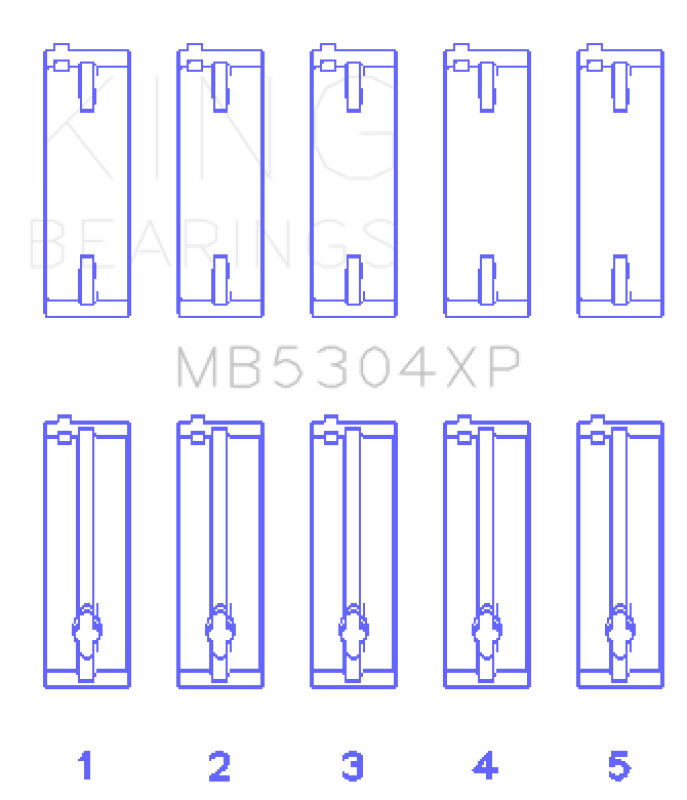 King Engine Bearings Mazda B6/B6-T/ZM/B3/B5 Main Bearing Set - Size +0.25mm