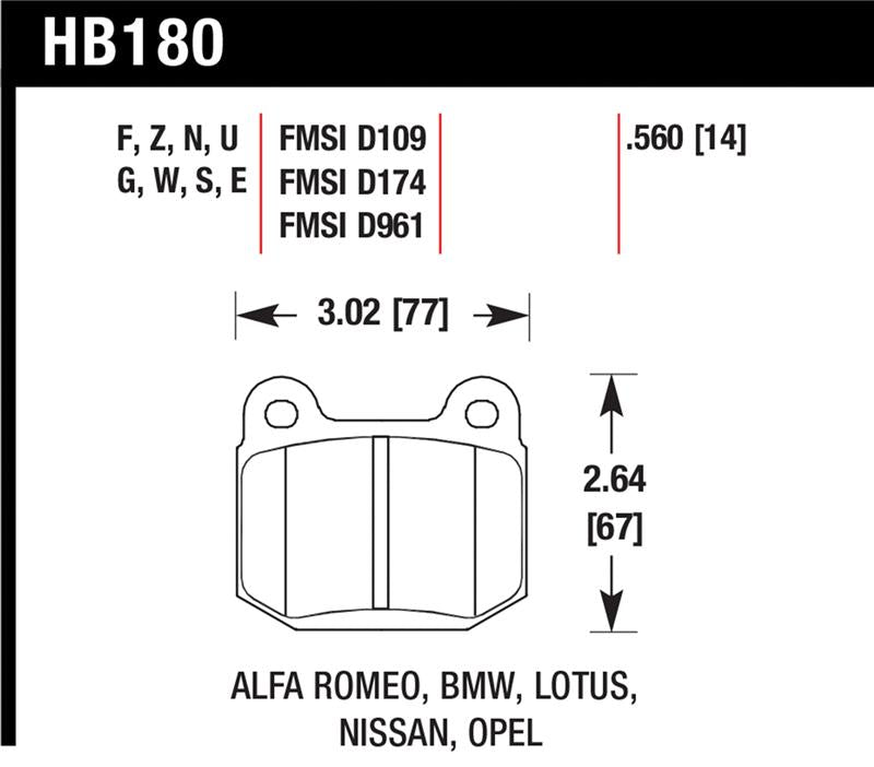 Hawk 03-06 Evo / 04-09 STi / 03-07 350z Track DTC-70 Rear Pads