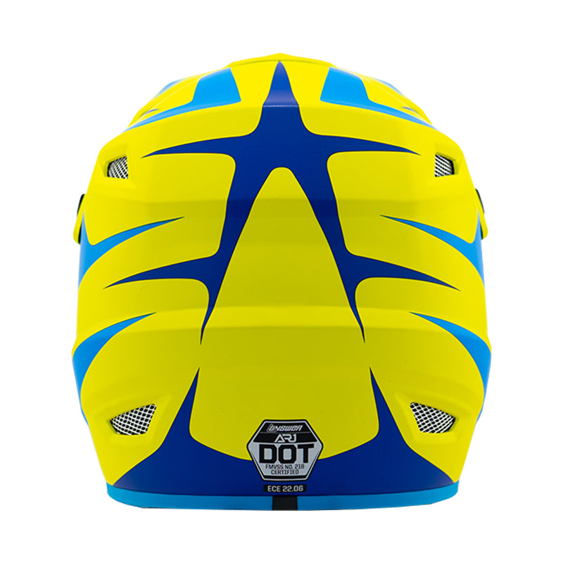 Answer 26 AR1 Mototown Helmet Matte Hyper Acid/Cyan/Dark Blue - XL