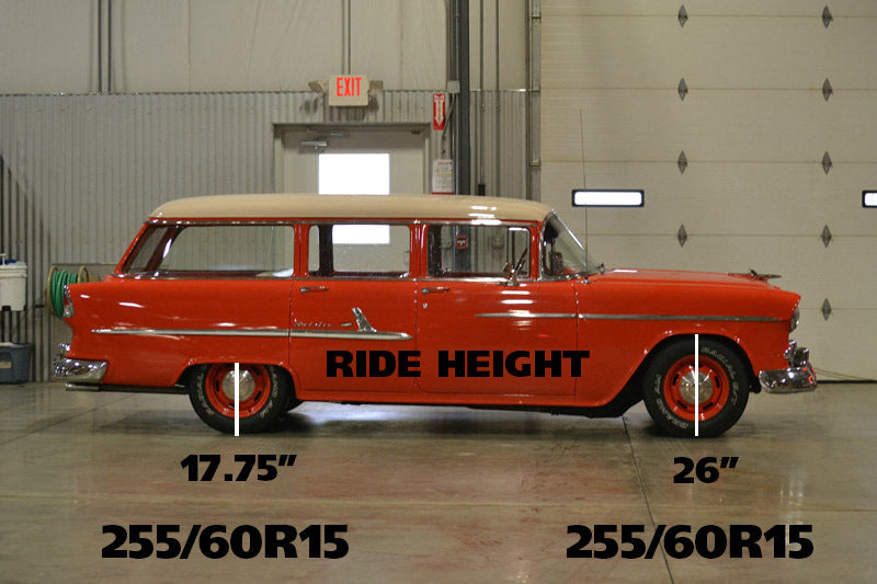 Ridetech 55-57 Chevrolet Wagon Composite Leaf Springs w/ HQ Shock Kit - 2in Drop