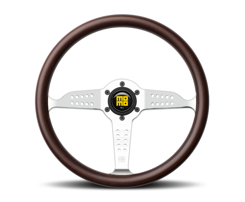 Momo Super Grand Prix Steering Wheel 350 mm - Mahogany Wood/Polished Spokes