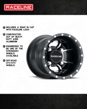 Load image into Gallery viewer, Raceline A77 Mamba 10x5in / 4x156 BP / 18mm Offset / 132.5mm Bore - Black &amp; Machined Wheel