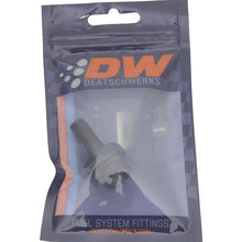 Load image into Gallery viewer, DeatschWerks 8AN ORB Male to 3/8in Male Triple Barb Fitting (Incl O-Ring) - Anodized Matte Black