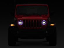 Load image into Gallery viewer, Raxiom 18-22 Jeep Wrangler JL/JT Axial 9-Inch LED Headlights w/RGB Halo- Black Housing (Clear Lens)