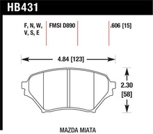 Load image into Gallery viewer, Hawk 01-05 Miata w/ Sport Suspension HP+ Street Front Brake Pads D890
