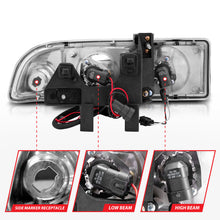 Load image into Gallery viewer, ANZO 1998-2005 Chevrolet S-10 Projector Headlights w/ Halo Black