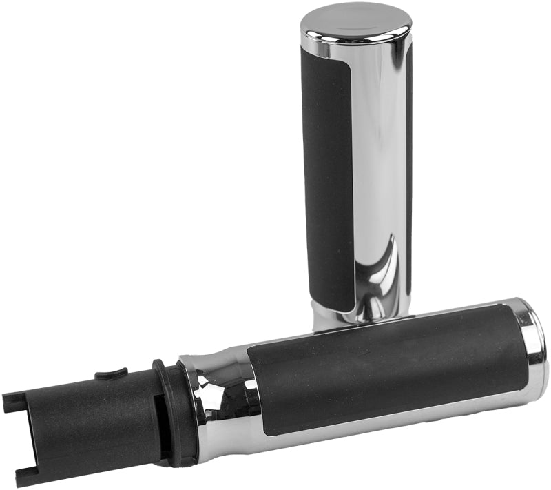 Bikers Choice Billet Cushioned Grips Throttle-By-Wire Chrome