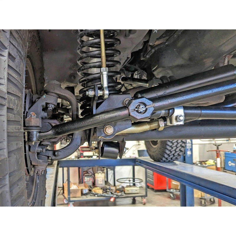 RockJock TJ/LJ/XJ/MJ Currectlync Steering System Bolt-On w/ 1 1/4in Dia. Tie Rod/Forged Drag Link