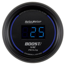 Load image into Gallery viewer, Autometer Cobalt Digital 52.4mm Black Vacuum/Boost Gauge