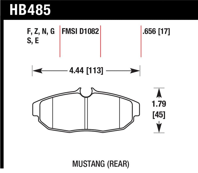 Hawk 05-07 Ford Mustang GT & V6 Performance Ceramic Street Rear Brake Pads