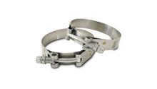 Load image into Gallery viewer, Vibrant SS T-Bolt Clamps Pack of 2 Size Range: 4.75in to 5.10in O.D. For use with 4.5in I.D. coup