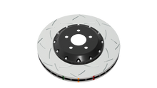 Load image into Gallery viewer, DBA 03-05 Evo 8/9 Front Slotted 5000 Series 2 Piece Rotor Assembled w/ Black Hat