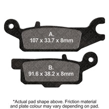 Load image into Gallery viewer, EBC 08-13 Yamaha YFM 250 Raptor Front Left/Right R Series Sintered Brake Pads