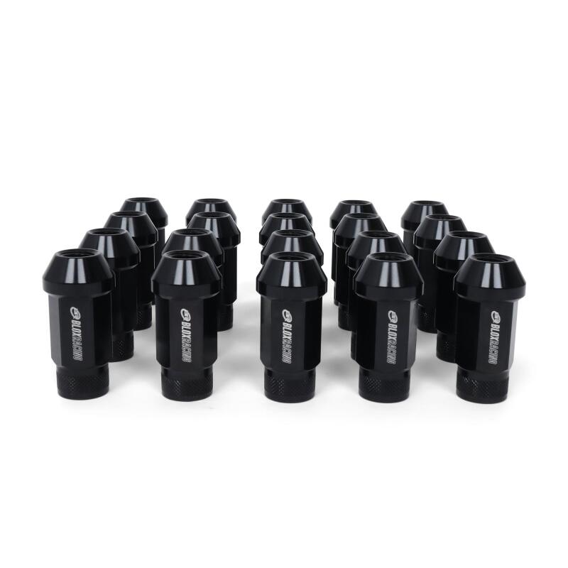 BLOX Racing Street Series Forged Lug Nuts - Black 12 x 1.5mm - Set of 16 (New Design)