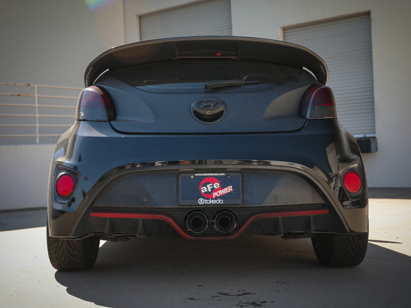 aFe Takeda 13-17 Hyundai Veloster L4-1.6L 2-1/2in 304 SS Axle-Back Exhaust w/ Blue Flame Tips
