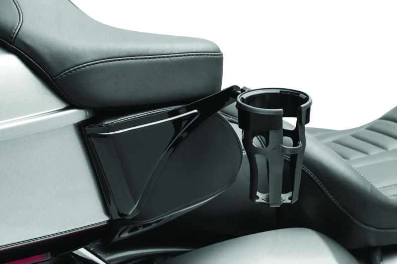 Kuryakyn Reflex Drink Holder Right Side HD Touring Passenger Mount 14 and Up Gloss Black