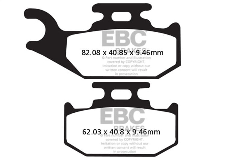 EBC 01-04 Bombardier/BRP Traxter XL 4x4 Front/Rear FA-SFA-X Brake Pads