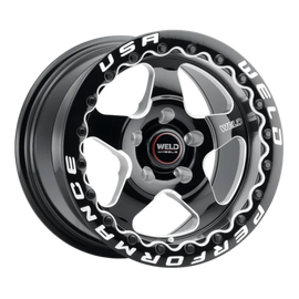 Weld S904 17x10 Ventura Beadlock 5x114.3 ET 49 BS 7.42 Gloss BLK MIL DIA 78.1