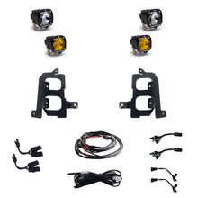 Load image into Gallery viewer, Baja Designs 19+ GMC 1500 S1 Fog Pocket Mount Kit Clear Spot / Amber Wide Cornering