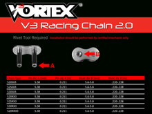 Load image into Gallery viewer, Vortex Racing V3 2.0 Master Link Rivet 525RX3-RCL- Gold