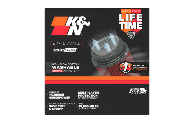 K&N Universal Rubber Filter 0.75in FLG 4.0625in OD 2.1875in Height