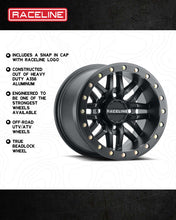 Load image into Gallery viewer, Raceline A91B Ryno 15x7in / 4x156 BP / 10mm Offset / 132.5mm Bore - Satin Black Beadlock Wheel