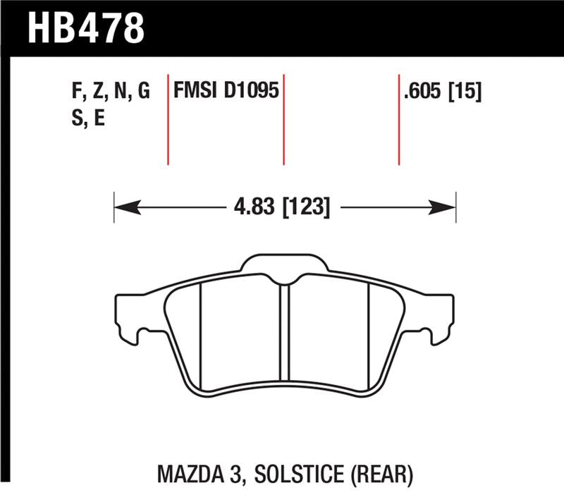Hawk 13-14 Ford Focus ST / Mazda/ Volvo HPS Street Rear Brake Pads