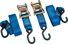 BikeMaster 2x84in Ratchet Tiedown Pair - Blue