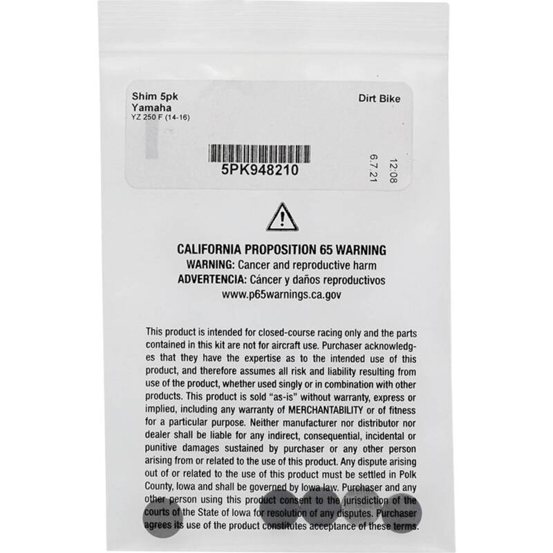 Hot Cams Shim Kits 2.100mm Thickness - 5 Pack