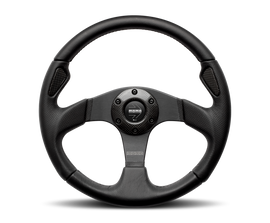 Momo Montecarlo Steering Wheel 320 mm - Black Leather/Black Stitch/Black Spokes
