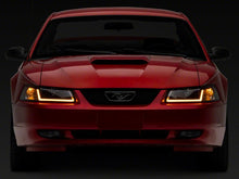 Load image into Gallery viewer, Raxiom 99-04 Ford Mustang Axial Series Headlights w/ Sequential LED Bar- Black Housing (Clear Lens)