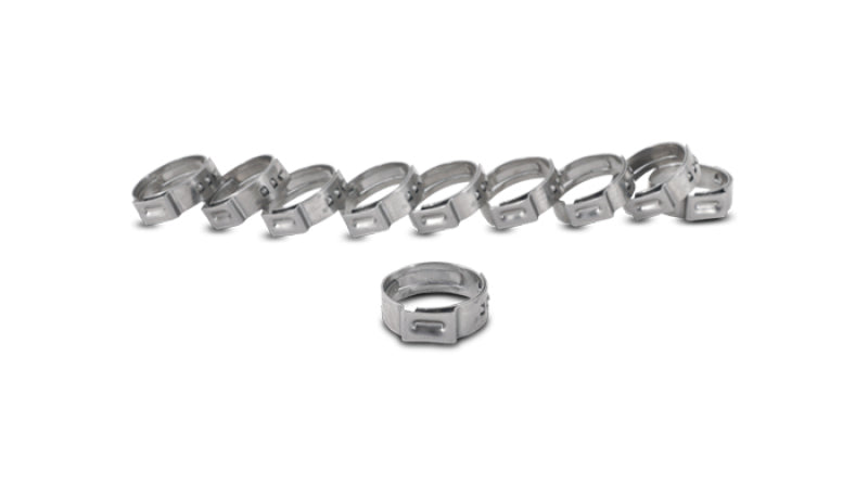 Vibrant One Ear Stepless Pinch Clamps 25.4-28.6mm clamping range (Pack of 10) SS 7mm band width