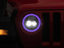 Load image into Gallery viewer, Raxiom 18-22 Jeep Wrangler JL/JT Axial 9-Inch LED Headlights w/RGB Halo- Black Housing (Clear Lens)