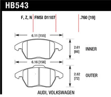 Load image into Gallery viewer, Hawk Audi A3 Quattro / VW EOS / Golf / Jetta / Passat / Rabbit HPS Front Brake Pads