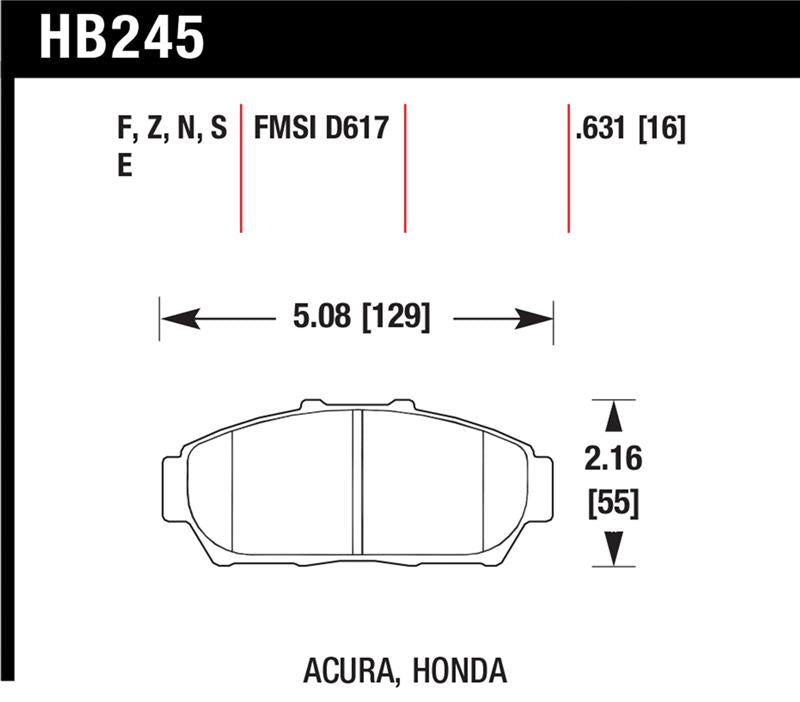 Hawk 94-01 Acura Integra (excl Type R)  HPS Street Front Brake Pads